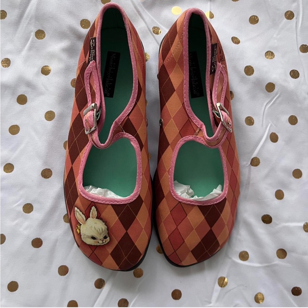 Pink and Brown Kids Shoes with Bunny Detail